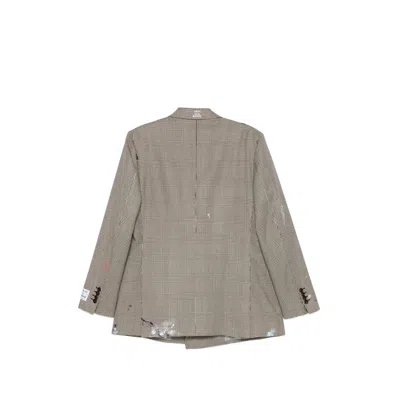 Gallery Dept. Check-pattern Double-breasted Coat In Gray