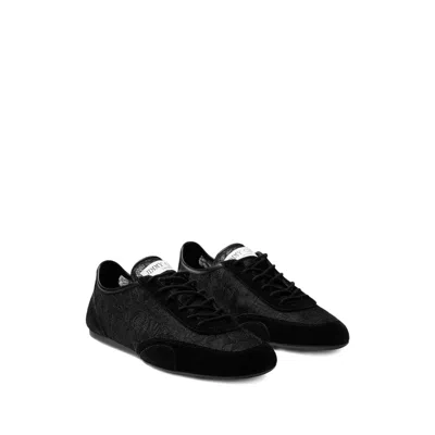 Jimmy Choo Sunny Leather-trimmed Suede And Lace Sneakers In Black