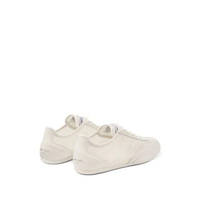 Jimmy Choo Beige Calf Leather Bos Taurus Athletic Sneakers In Neutral