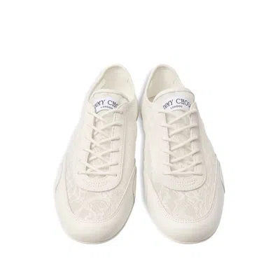 Jimmy Choo Beige Calf Leather Bos Taurus Athletic Sneakers In Neutral