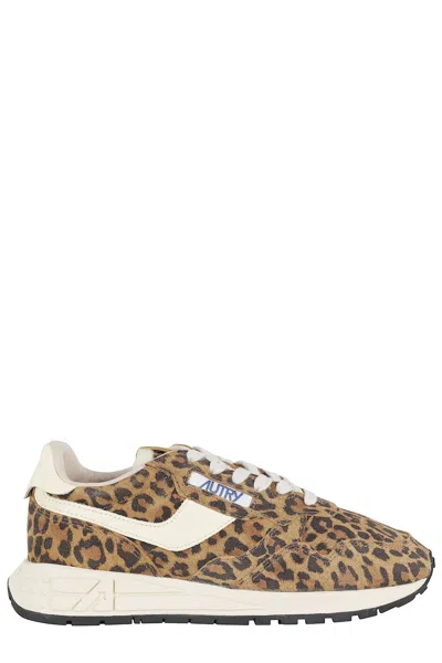 Autry Reelwind Low Sneakers In Leopard Suede And Rutaa Leather Shoes In Multi