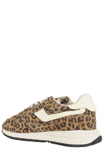 Autry Reelwind Low Sneakers In Leopard Suede And Rutaa Leather Shoes In Multi