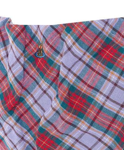 Vivienne Westwood Puppy Tartan Linen And Mesh Bustier Top In Multi