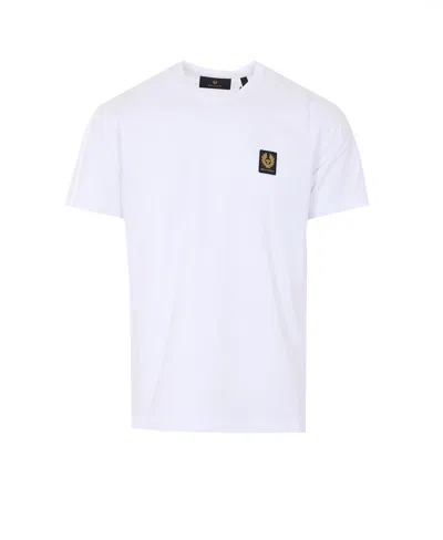 Belstaff Short Sleeved Mens Logo Patch T-shirt In White