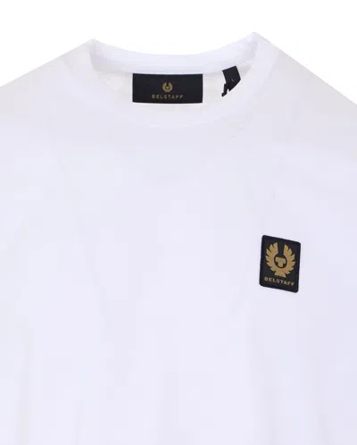 Belstaff Short Sleeved Mens Logo Patch T-shirt In White