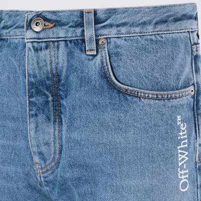 Off-white Medium Blue Cotton Jeans In Blue