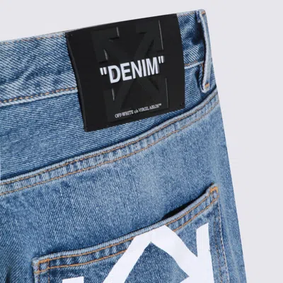 Off-white Medium Blue Cotton Jeans In Blue