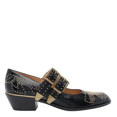 Chloé Chloe Elegant Pumps With Leather Construction And 4cm Heel Height In Black