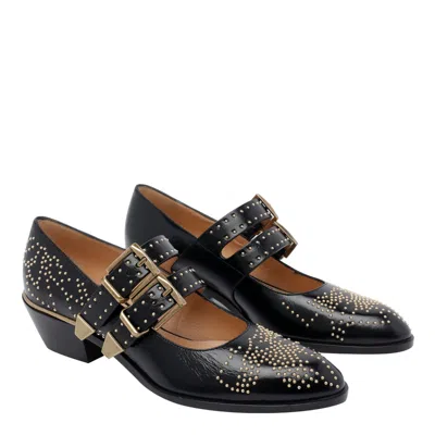 Chloé Chloe Elegant Pumps With Leather Construction And 4cm Heel Height In Black