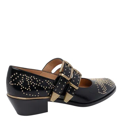 Chloé Chloe Elegant Pumps With Leather Construction And 4cm Heel Height In Black