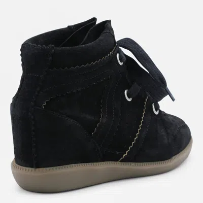 Isabel Marant Bobby Suede Wedge Sneakers In Black