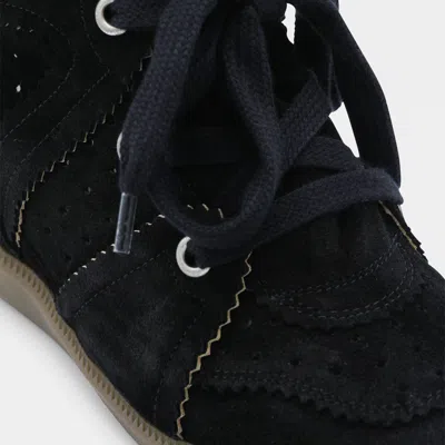 Isabel Marant Bobby Suede Wedge Sneakers In Black