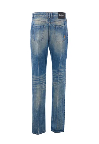 Balmain Belt Loop Jeans In Blue