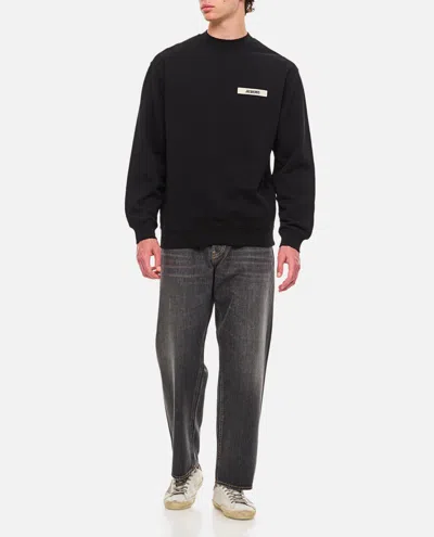 Jacquemus Relaxed Fit Long-sleeve Shirt With Minimalist Patch Detail In Black