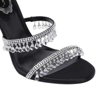 René Caovilla Chandelier 105 Rhinestone Embellished Sandals In Black