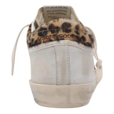 Golden Goose Super Star Leather Upper Horsy Leo Printed Collar Suede Star Sneakers White In Neutral