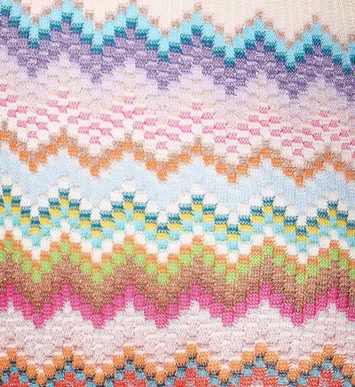 Missoni Multicolor One-piece Swimsuit With V-neck And All-over Zig-zag Motif In Stretch Viscose Blend Woman