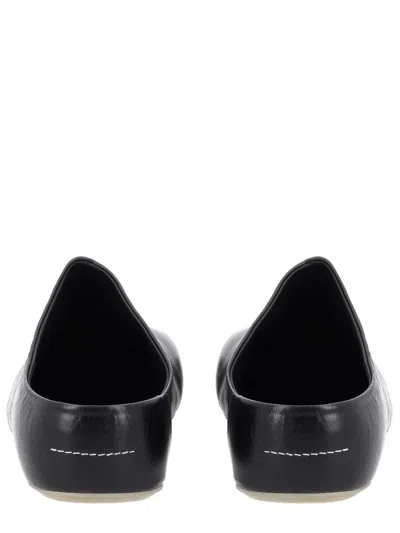 Mm6 Maison Margiela Anatomical Leather Sabot In Black