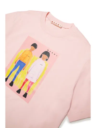 Marni Kids' Illustrated-graphic T-shirt In Pink