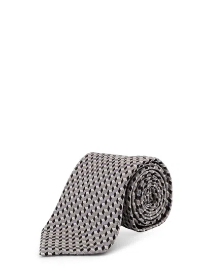 Tom Ford Silk Patterned Tie In Gray