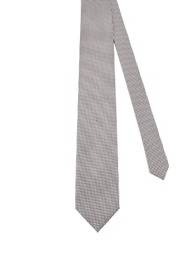 Tom Ford Patterned Silk Tie In Gray