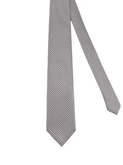 Tom Ford Patterned Silk Tie In Neutral