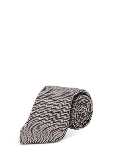 Tom Ford Patterned Silk Tie In Gray