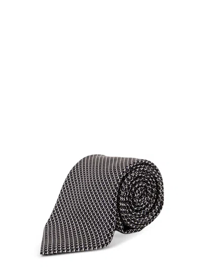 Tom Ford Patterned Silk Tie In Black