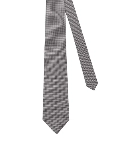 Tom Ford Patterned Silk Tie In Gray