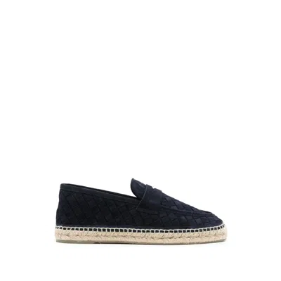 Castaã±er Java Blue Espadrillas With Contrasting Stitching And Pull-tab At The Heel In Suede Man In Multi