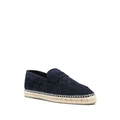 Castaã±er Java Blue Espadrillas With Contrasting Stitching And Pull-tab At The Heel In Suede Man In Multi