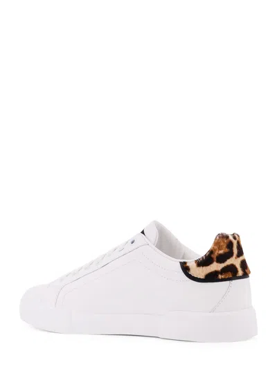 Dolce & Gabbana Portofino Light Strobel Nappa Calfskin Sneakers In White