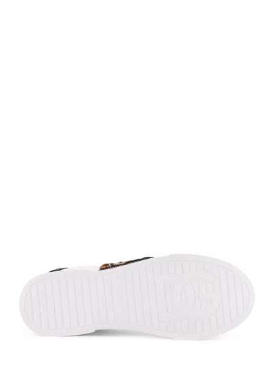 Dolce & Gabbana Portofino Light Strobel Nappa Calfskin Sneakers In White