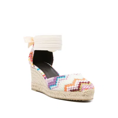 Missoni Chevron-pattern Tie Espadrilles In Multi