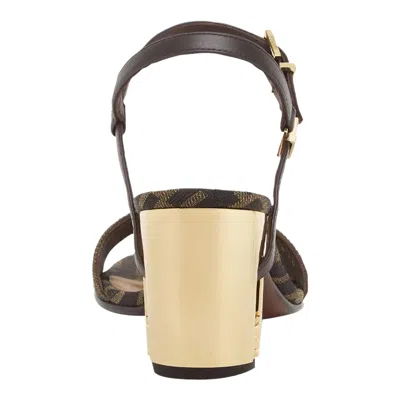 Fendi Women Delfina Medium Heel Sandals In Ff Jacquard In Multi