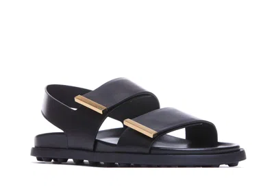 Tod's Leather Slingback Sandals In Black
