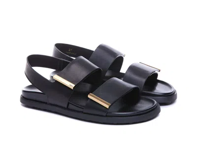 Tod's Leather Slingback Sandals In Black