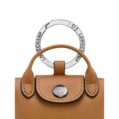 Longchamp Le Pliage Xtra Leather Airpod Bag Charm In Brown