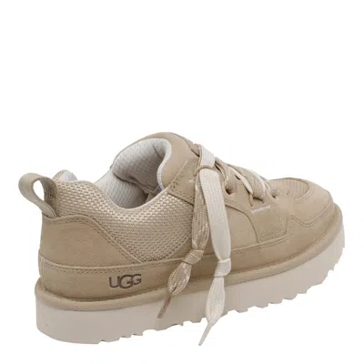 Ugg Lo Lowmel Beige Sneakers With Mesh Inserts And Logo On The Side In Suede Man In Multi