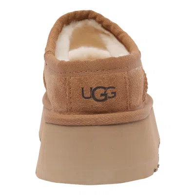 Ugg Suede Platform Sandals With Shearling Lining In Brown