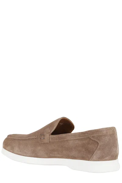 Doucal's Man Loafers Light Brown Size 12 Leather In Brown