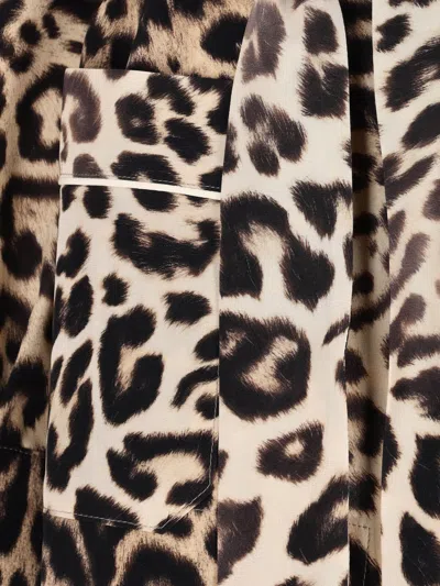 Ermanno Scervino Leopard-print Tie Jacket In Brown