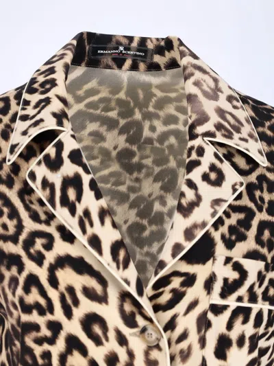 Ermanno Scervino Leopard-print Tie Jacket In Brown