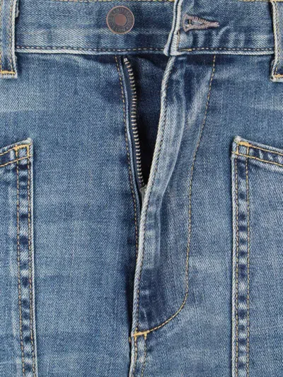 Nili Lotan Shon High Waist Barrel Leg Jeans In Blue