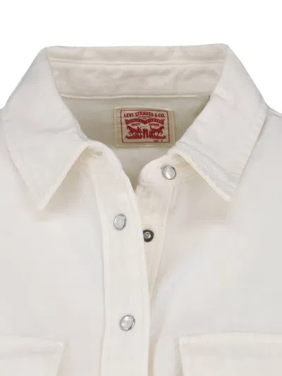 Levi's Ivory Lyocell Blend Iconic Western Shirt In Neutral