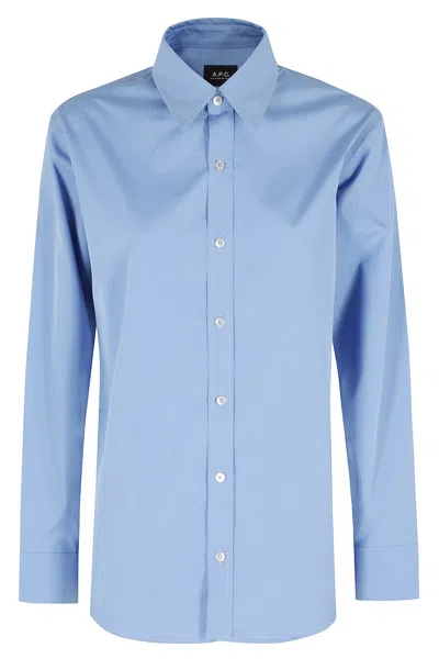 Apc Buttoned Shirt In Blue