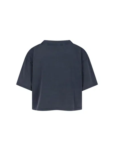 Anine Bing Black Washed Cropped Johnny T-shirt Women In Gray