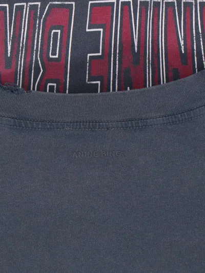 Anine Bing Black Washed Cropped Johnny T-shirt Women In Gray