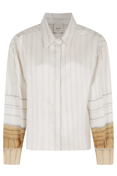 Alysi Long Sleeved Striped Shirt In White