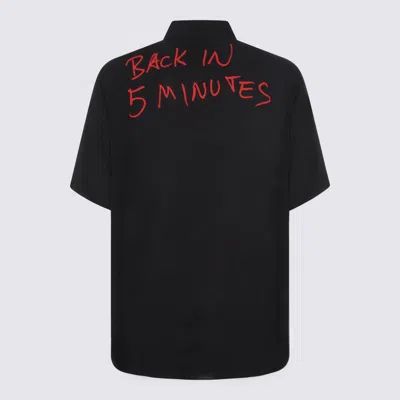 Vivienne Westwood Mens Black Open 24h Bowling Short-sleeves Woven Shirt Xl